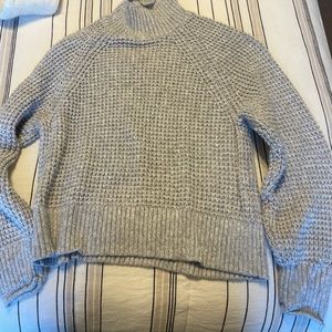 American Eagle Cropped Waffle Knit Turtleneck Sweater